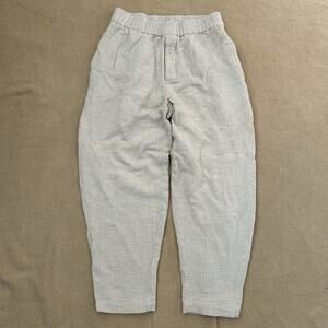 7115 By Szeki Signature Elastic Pull Up Trouser Barrel Leg Linen Pants Small